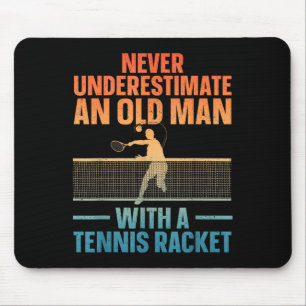 Tennis Art For Men Grandpa Tennis Lover Tennis Pla Mouse Mat