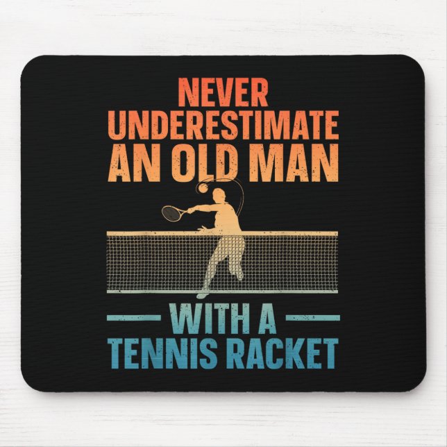 Tennis Art For Men Grandpa Tennis Lover Tennis Pla Mouse Mat (Front)