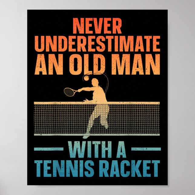 Tennis Art For Men Grandpa Tennis Lover Tennis Pla Poster (Front)