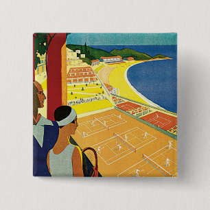 Tennis at Monte Carlo 15 Cm Square Badge