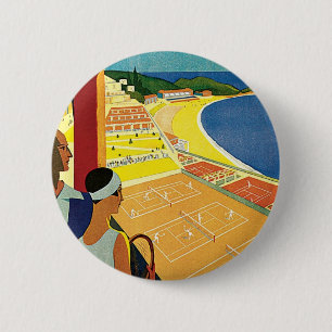 Tennis at Monte Carlo 6 Cm Round Badge