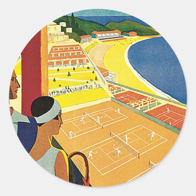 Tennis at Monte Carlo Classic Round Sticker (Front)