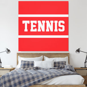 TENNIS Athletic Purple White Stripes Canvas Print