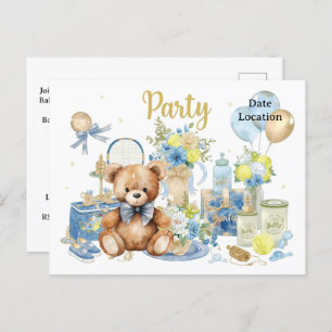 Tennis Baby Shower for Baby Boy Blue themed Postcard
