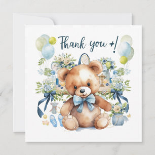 Tennis Baby Shower for Baby Boy Blue themed  Thank You Card