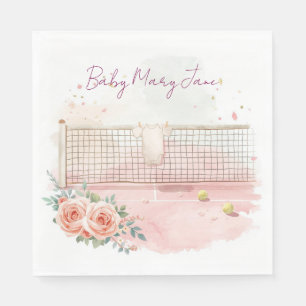 Tennis Baby Shower for Baby Girl Pink themed Napkin