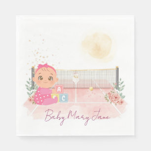 Tennis Baby Shower for Baby Girl Pink themed Napkin