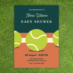 Tennis baby shower invitation
