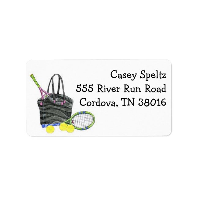 Tennis Bag Address Labels (Front)