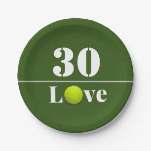 Tennis Ball 30th Birthday with love   Paper Plate