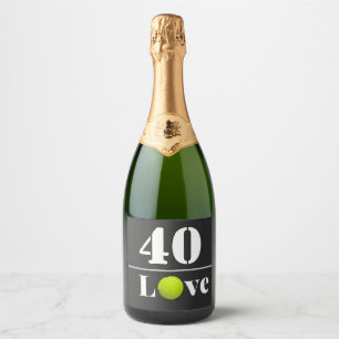 Tennis Ball 40th Birthday with love Sparkling Wine Label