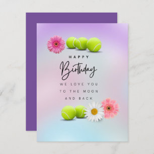 Tennis ball and Flowers for Player Birthday  Card