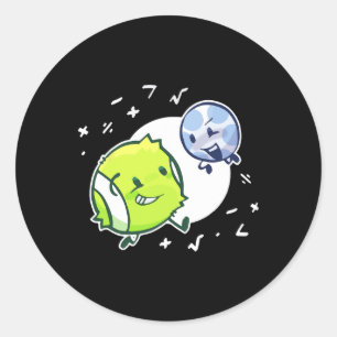 Tennis Ball And Golf Ball Duo Math Classic Round Sticker