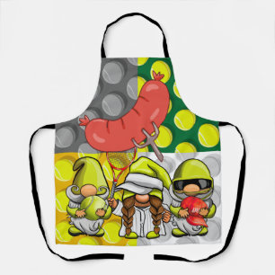 Tennis Ball and Hot Dog for  Barbecue Party Apron