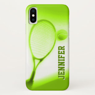 Tennis ball and racket sports green iphone case