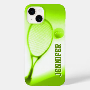 Tennis ball and racket sports green iphone case