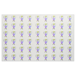 Tennis Ball and Rackets Fabric