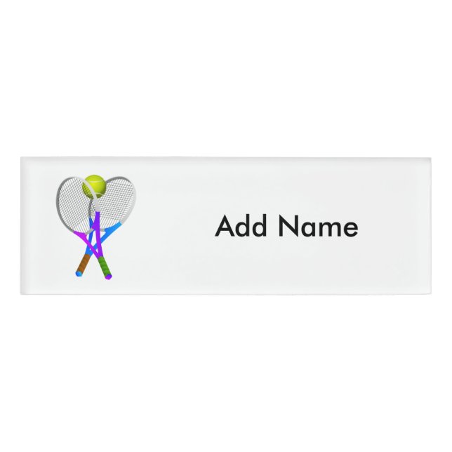 Tennis Ball and Rackets Name Tag (Front)
