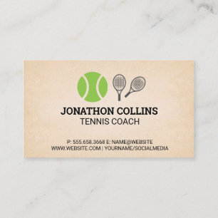 Tennis Ball and Racquets Business Card