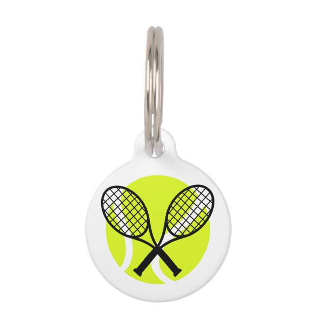 Tennis Ball and Racquets Pet Tag (Front)