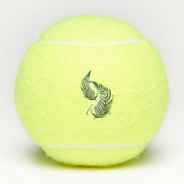 Tennis Ball Aotearoa NZ Fern Design (Front)