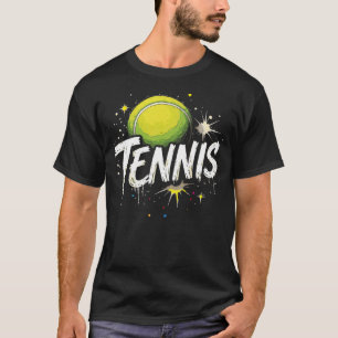 tennis ball apparels Colorful Tennis Racket Sport T-Shirt