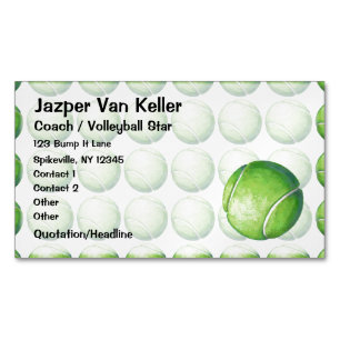 Tennis Ball Art Magnetic Business Card