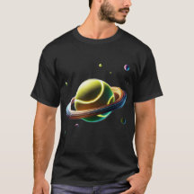 Tennis Ball As Saturn Planet, Sporty Space Design
