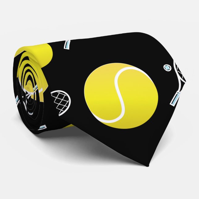 Tennis Ball Athletic Pattern Sport Coach Father's  Tie (Rolled)