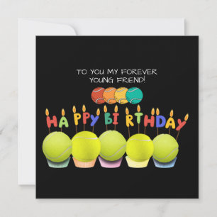 Tennis ball  balloon with happy birthday   card
