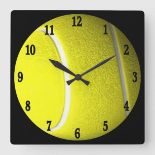 Tennis Ball Black Numbers Sport Wall Clock