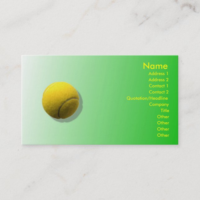 Tennis Ball Business Card (Front)