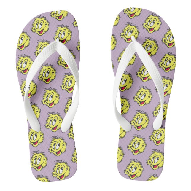 Tennis Ball Cartoon Cust. BG Flip Flops (Footbed)