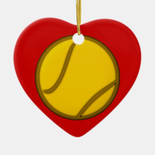 tennis ball ceramic tree decoration (Front)