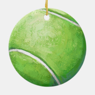 Tennis Ball Ceramic Tree Decoration