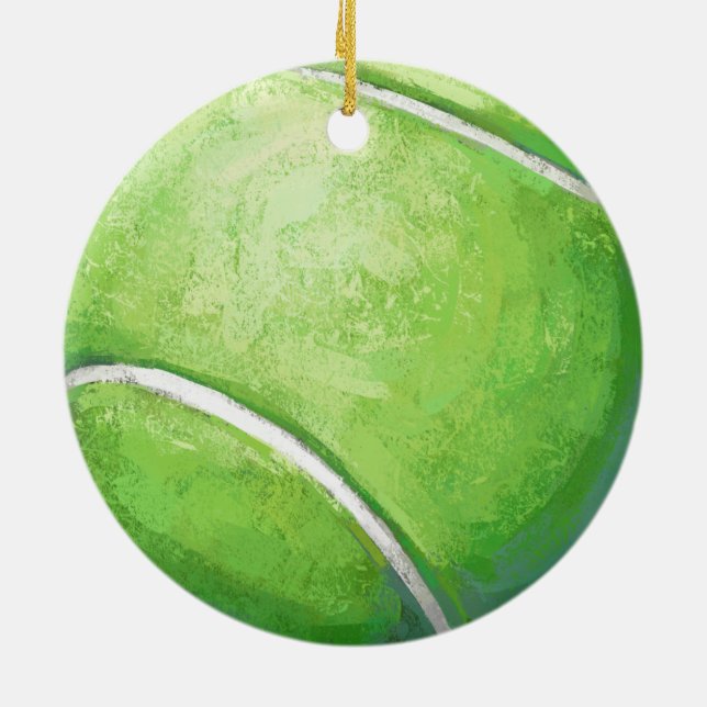 Tennis Ball Ceramic Tree Decoration (Back)