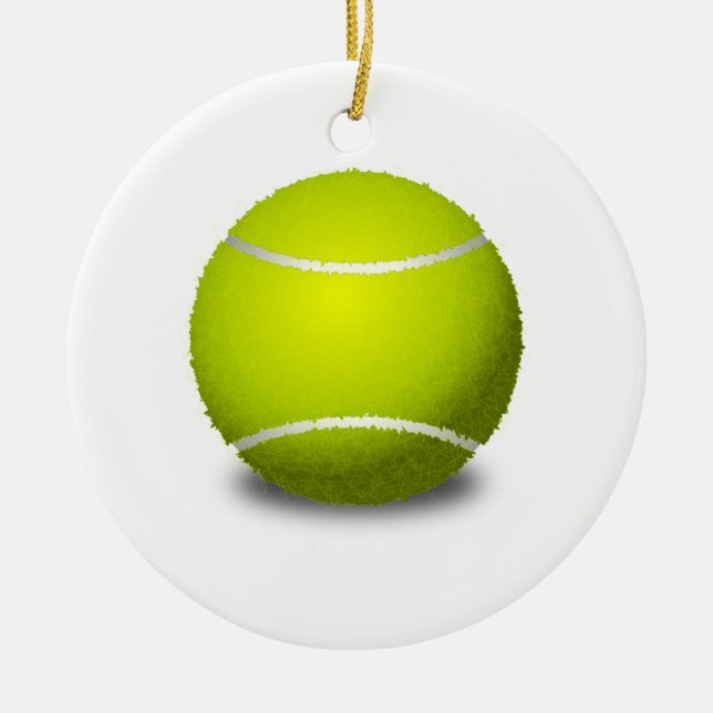 Tennis Ball Ceramic Tree Decoration (Front)