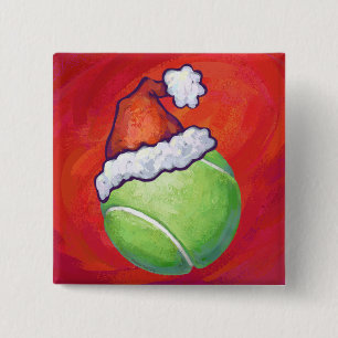 Tennis Ball Christmas 15 Cm Square Badge