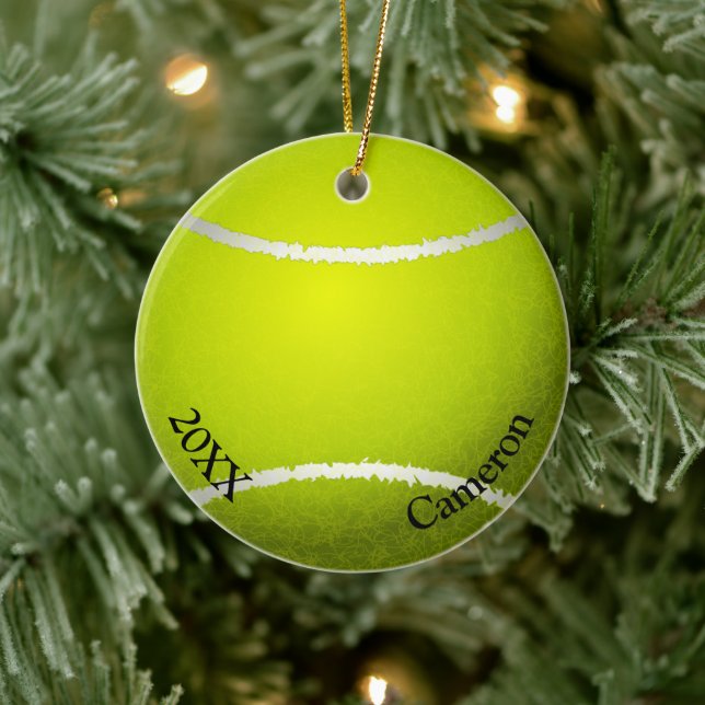 Tennis Ball Christmas Ceramic Tree Decoration (Tree)