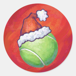Tennis Ball Christmas Classic Round Sticker