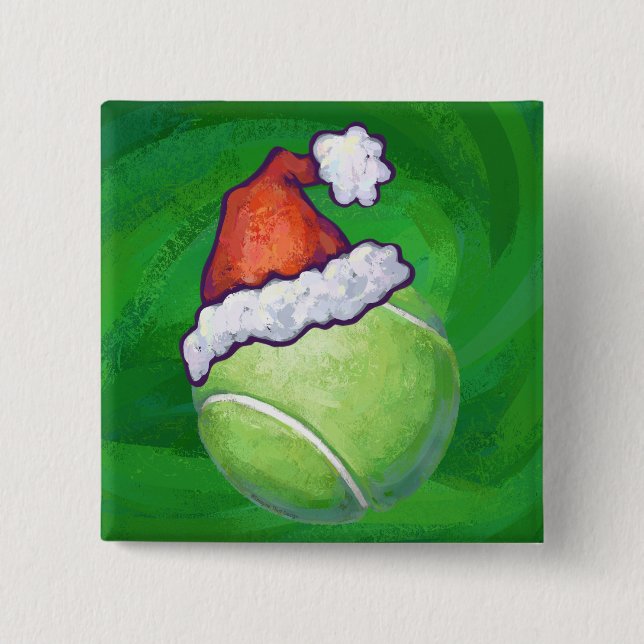 Tennis Ball Christmas Green 15 Cm Square Badge (Front)