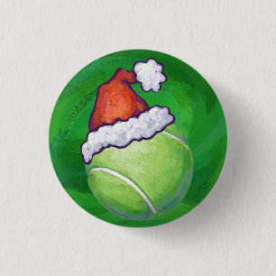 Tennis Ball Christmas Green 3 Cm Round Badge
