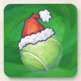 Tennis Ball Christmas Green Coaster