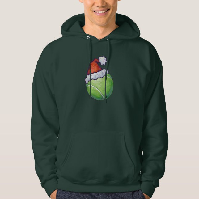 Tennis Ball Christmas Green Hoodie (Front)