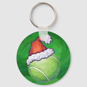 Tennis Ball Christmas Green Key Ring