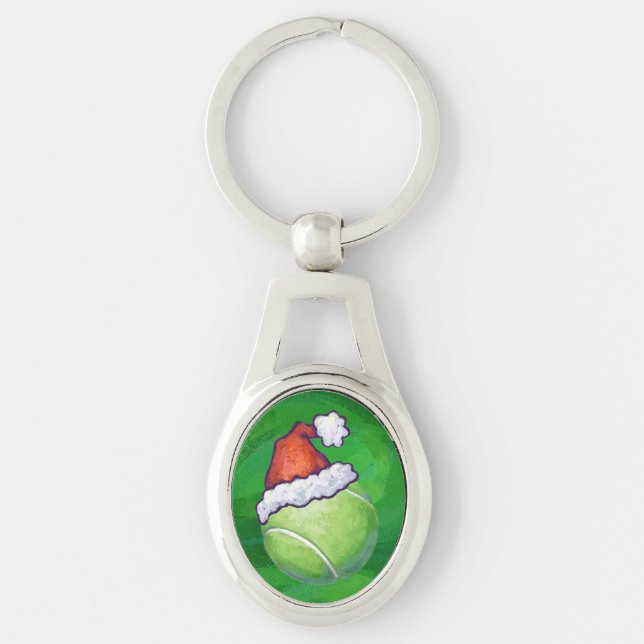 Tennis Ball Christmas Green Key Ring (Front)