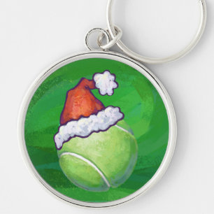 Tennis Ball Christmas Green Key Ring