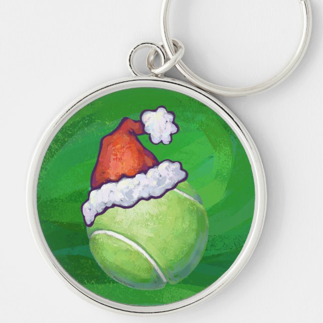 Tennis Ball Christmas Green Key Ring (Front)