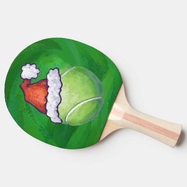 Tennis Ball Christmas Green Ping Pong Paddle (Side)