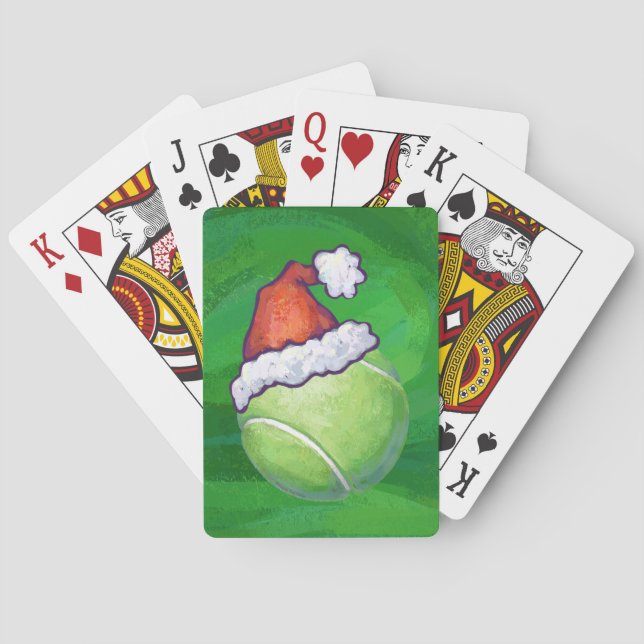 Tennis Ball Christmas Green Playing Cards (Back)